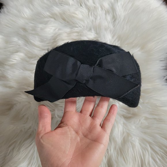 Vintage Black Womens Formal Hat Retro Classic Style Dressy Event Hat Ladies OS - Picture 2 of 8